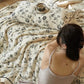 Country Floral & Leaf Cotton Linen Quilt - image 11