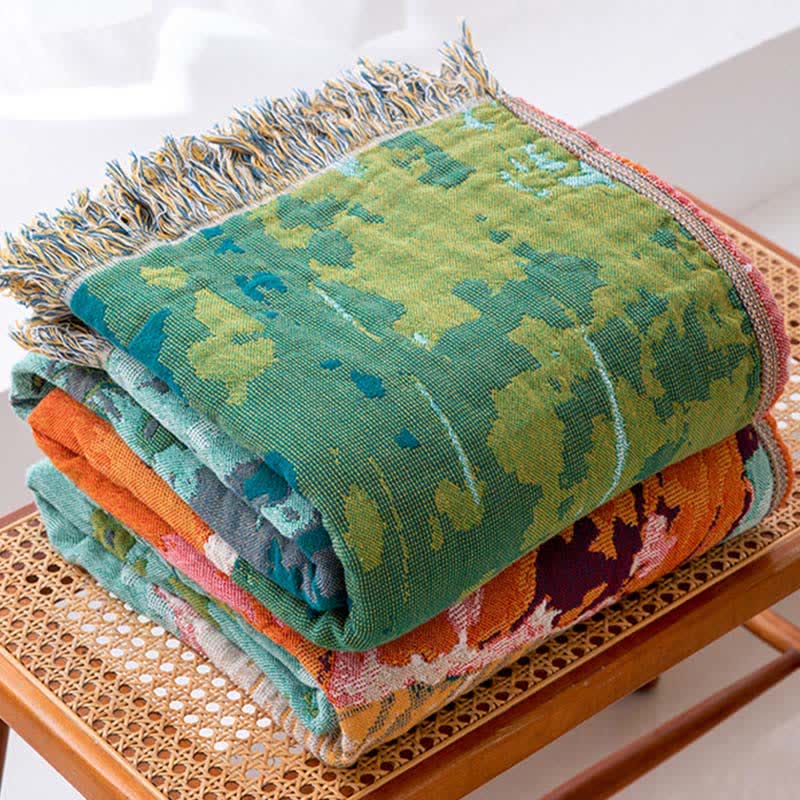 Mushroom & Bunny Cotton Gauze Quilt Blanket - image 4