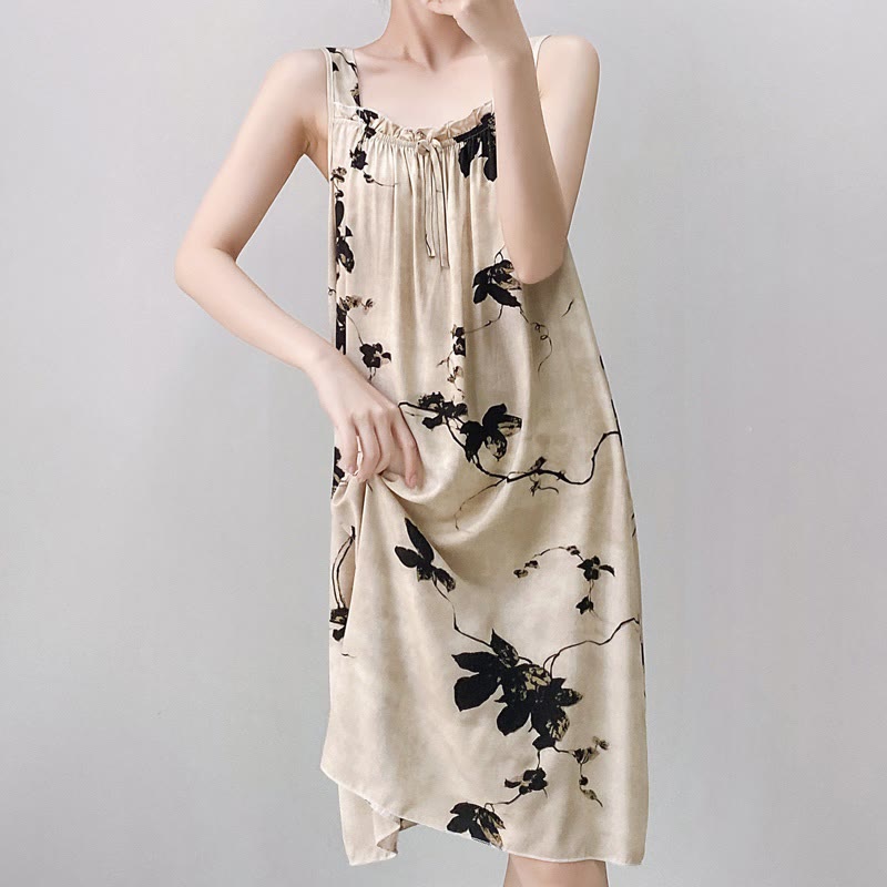 Ink Wash Floral Sleeveless Nightgown - image 5