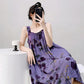 Purple Floral Print Sleeveless Nightgown - image 2