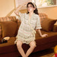 Geometric Pattern Ruffle Sleeve Pajama Set - image 1