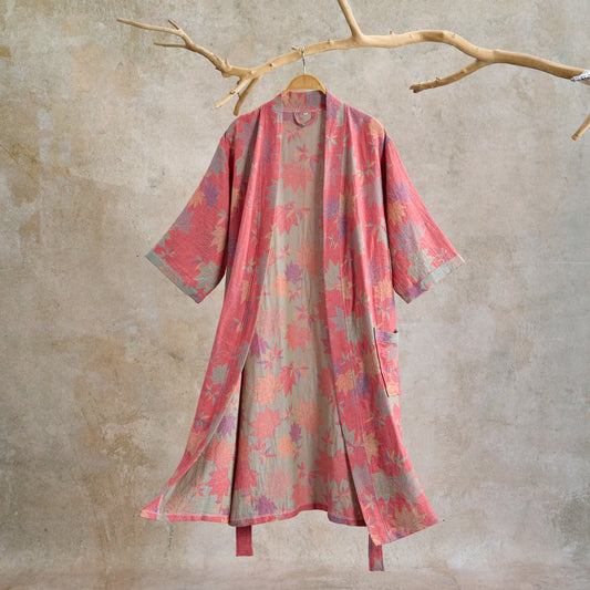 Double Gauze Maple Leaf Cotton Kimono Robe - image 0