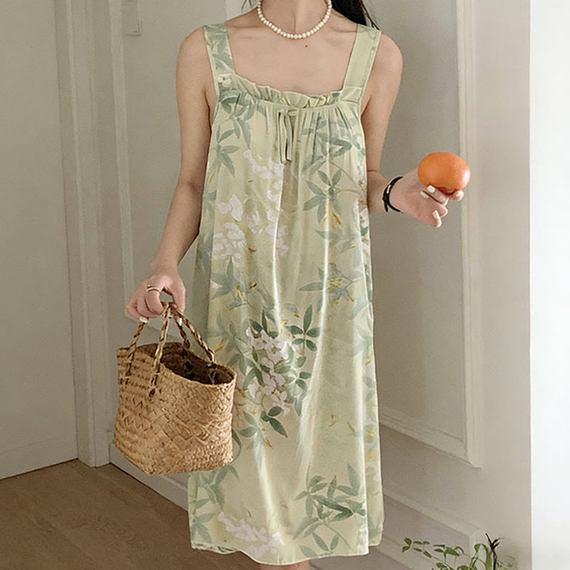 Ownkoti Green Leaf & Floral Sleeveless Nightgown - image 3