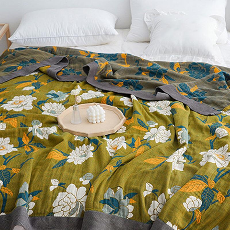 Ownkoti Olive Flower Printed Cotton Quilt - image 2