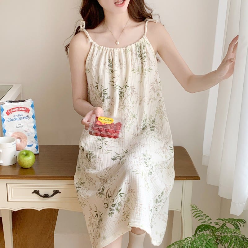 Fresh Country Leaf Cotton Camisole Nightgown - image 6