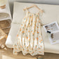 Orange Floral Cotton Gauze Camisole Nightgown - image 1
