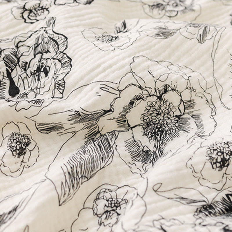 Artistic Ink Floral Cotton Camisole Nightgown - image 9