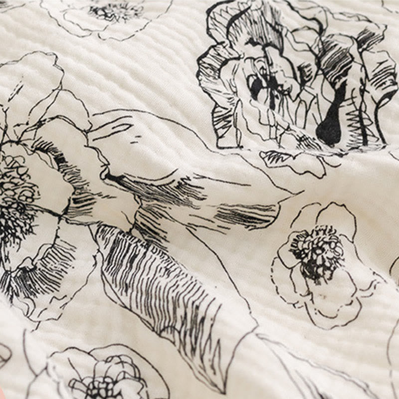 Artistic Ink Floral Cotton Camisole Nightgown - image 8