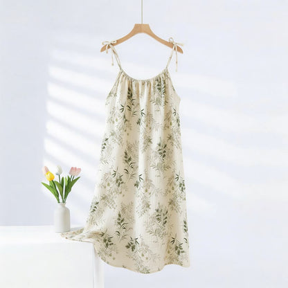 Fresh Country Leaf Cotton Camisole Nightgown - Beige - XXL - image 0