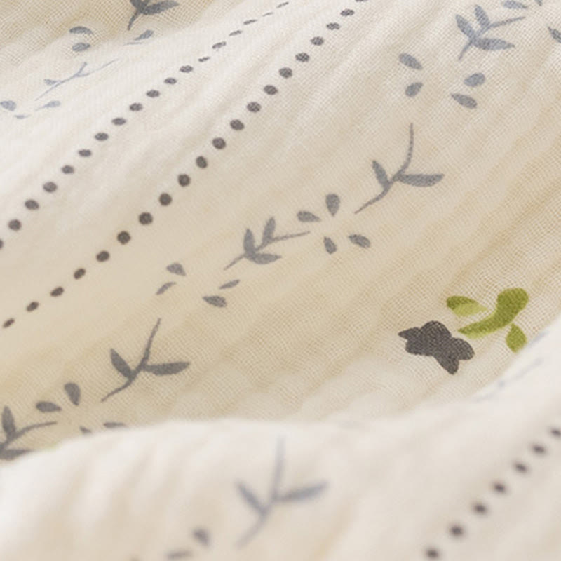 Striped Floral Cotton Gauze Camisole Nightgown - image 9