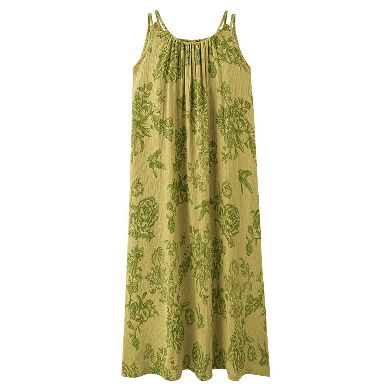 Green Floral Pure Cotton Camisole Nightgown - image 10
