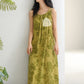 Green Floral Pure Cotton Camisole Nightgown - image 7
