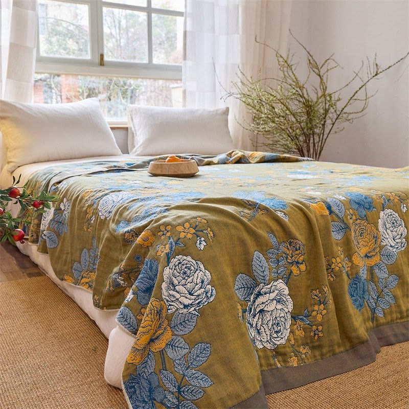 Rose Jacquard Pure Cotton Quilt Blanket - image 3