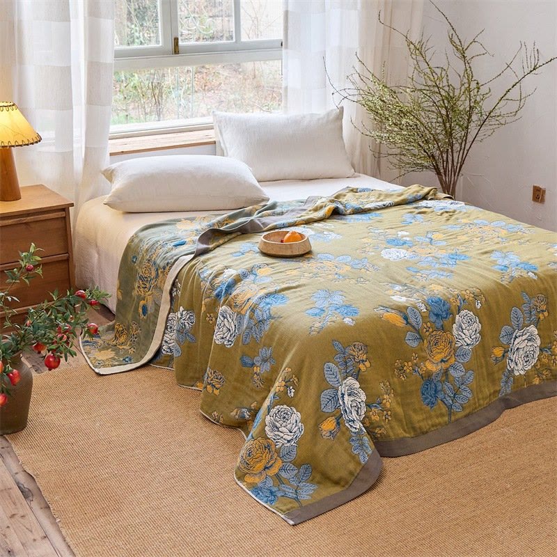 Rose Jacquard Pure Cotton Quilt Blanket - image 2