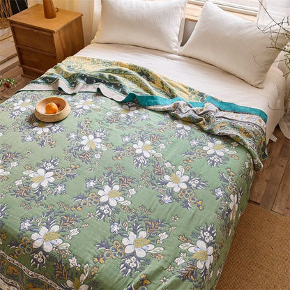 Wildflower Meadow Pure Cotton Quilt Blanket - Queen - image 0