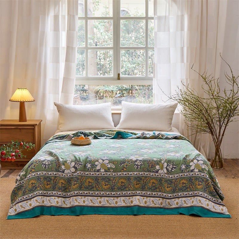 Wildflower Meadow Pure Cotton Quilt Blanket - image 1