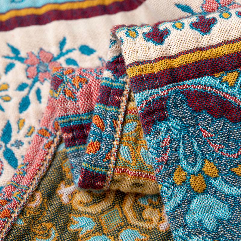 Retro Stripe Pattern Cotton Quilt Blanket - image 6