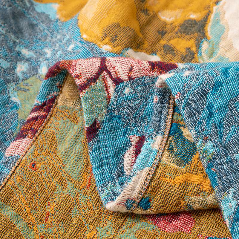 Rose Cotton Gauze Tassel Quilt Blanket - image 6