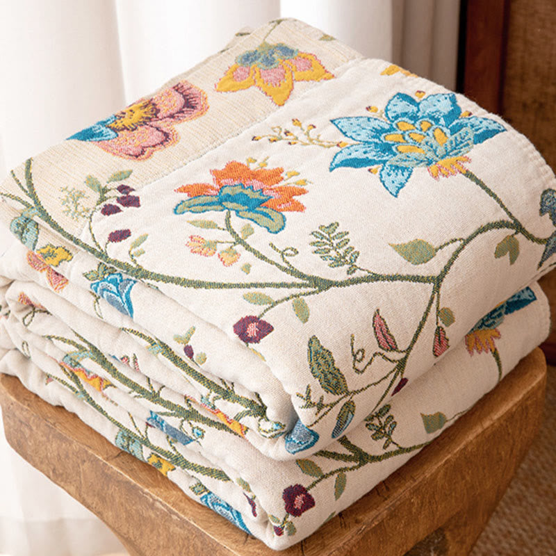 Floral Garden Cotton Gauze Quilt Blanket - image 3