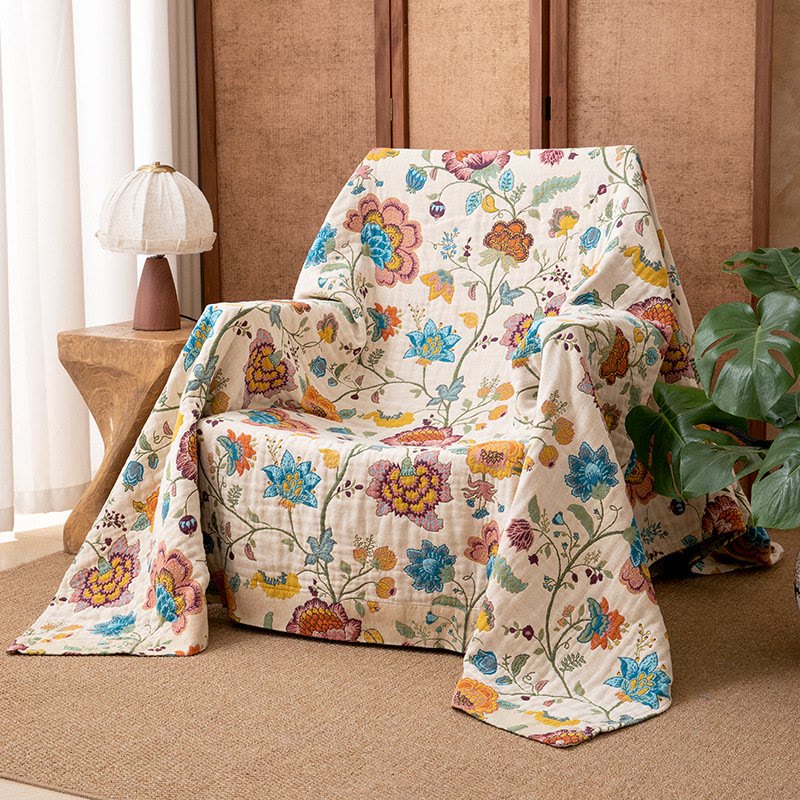 Floral Garden Cotton Gauze Quilt Blanket - image 2