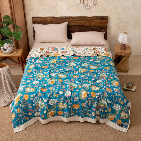 Floral Garden Cotton Gauze Quilt Blanket - image 1
