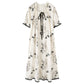 Bamboo Print Ruffle Neck Cotton Nightgown - image 5