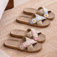 Cross-Band Woven Straw Slides Slippers - image 3