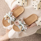 French Romantic Floral Linen Slippers - image 6