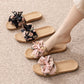 French Romantic Floral Linen Slippers - image 2