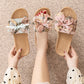 French Romantic Floral Linen Slippers - image 4