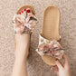 French Romantic Floral Linen Slippers - Pink - L - image 11