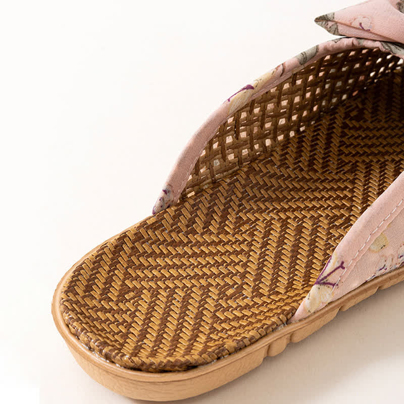 Vintage Floral Rattan Lightweight Slippers - image 10