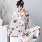 Ink Wash Floral Butterfly Pajama Set - image 1