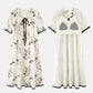 Bamboo Print Ruffle Neck Cotton Nightgown - image 4