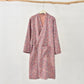 Ginkgo Leaf Cotton Gauze Yukata Robe - Pink - XXL - image 14