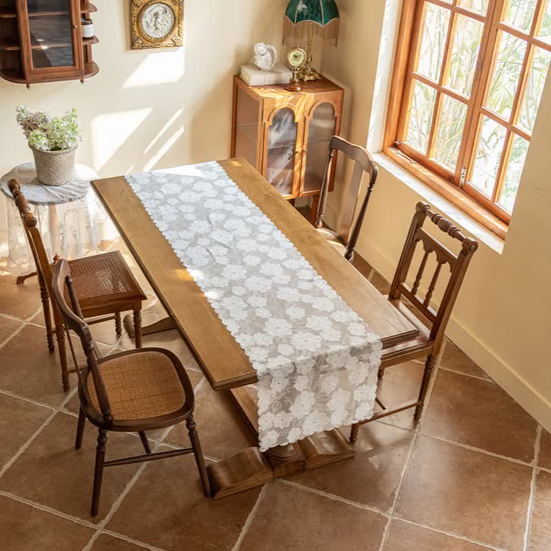 Camellia Jacquard Lace Table Runner - image 5
