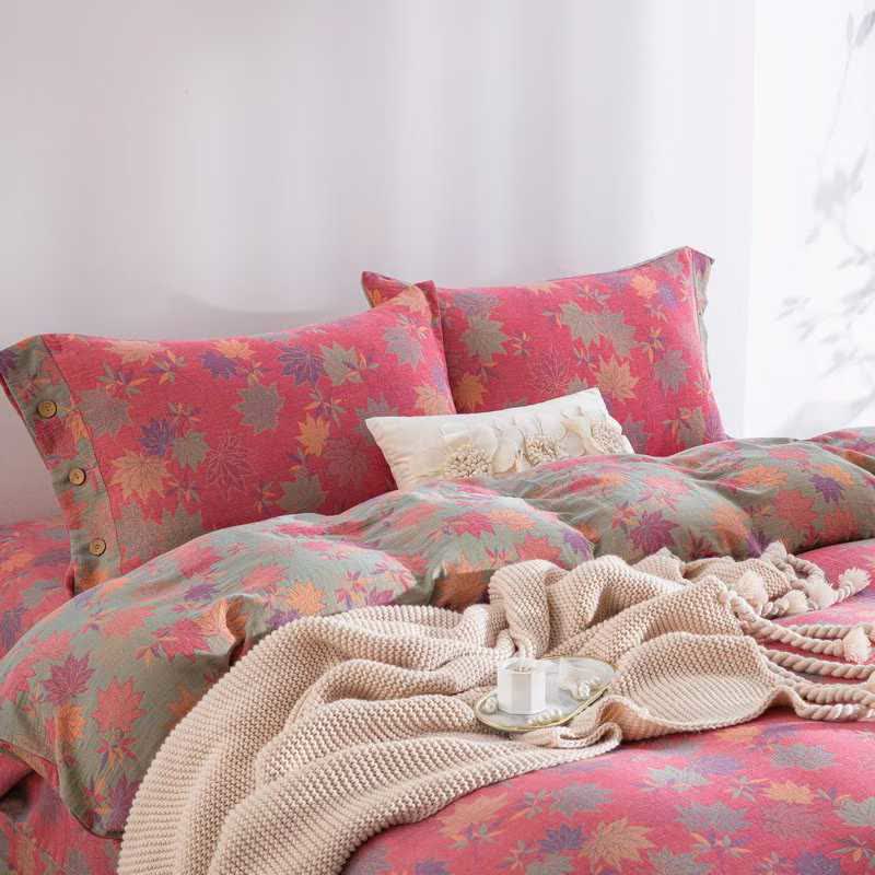 Rustic Maple Leaf Cotton Bedding Set(4PCS) - image 1