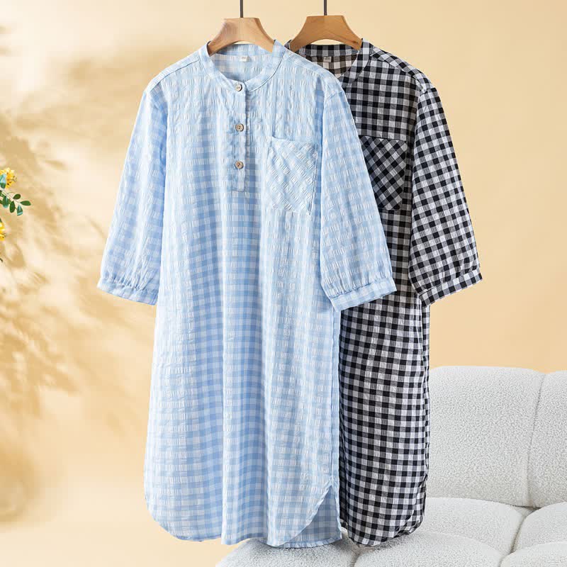 Classic Plaid Pure Cotton Nightgown - image 0