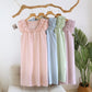 Cotton Gauze Solid Flutter Sleeve Nightdress - image 0