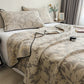 Floral & Leaf Cotton Gauze Quilt Blanket - Gray - 2PCS Pillowcases - 19" x 29" - image 6