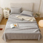 Leafy Stripe Cotton Gauze Quilt Blanket - image 4