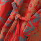 Pastoral Floral Jacquard Kimono Cotton Robe - image 5