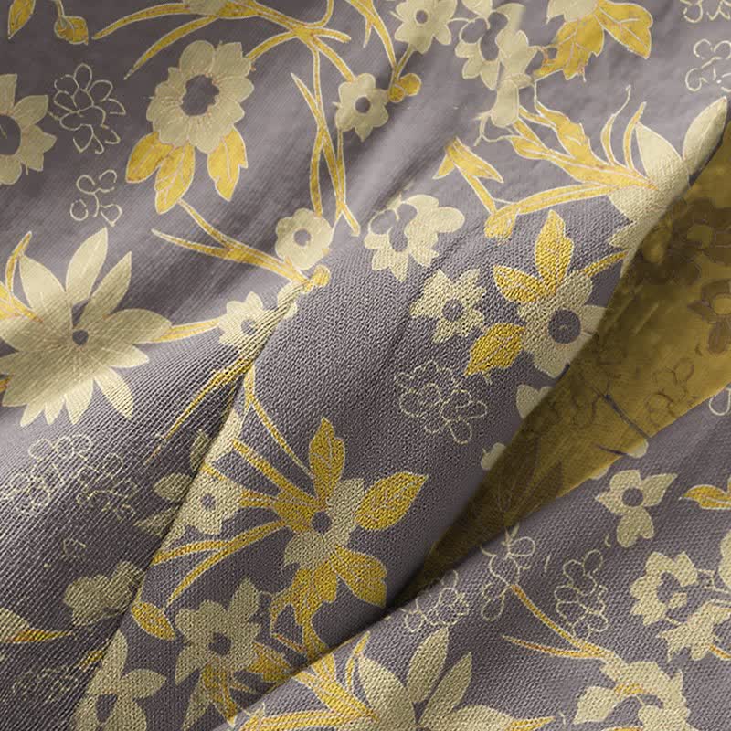 Pastoral Floral Jacquard Kimono Cotton Robe - image 24