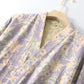Pastoral Floral Jacquard Kimono Cotton Robe - image 15