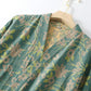 Pastoral Floral Jacquard Kimono Cotton Robe - image 9