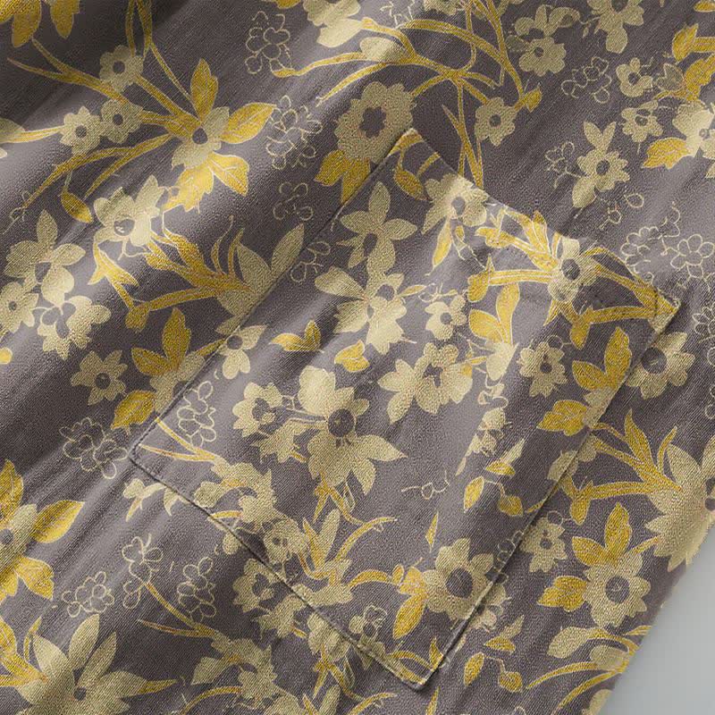 Pastoral Floral Jacquard Kimono Cotton Robe - image 23
