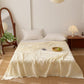 Cotton Waffle Weave Tassel Quilt Blanket - Yellow - Queen - image 4
