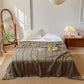 Waffle Weave Quilt Blanket with Tassel Fringe - Brown - Queen - image 3