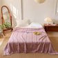 Waffle Weave Quilt Blanket with Tassel Fringe - Pink - Queen - image 4