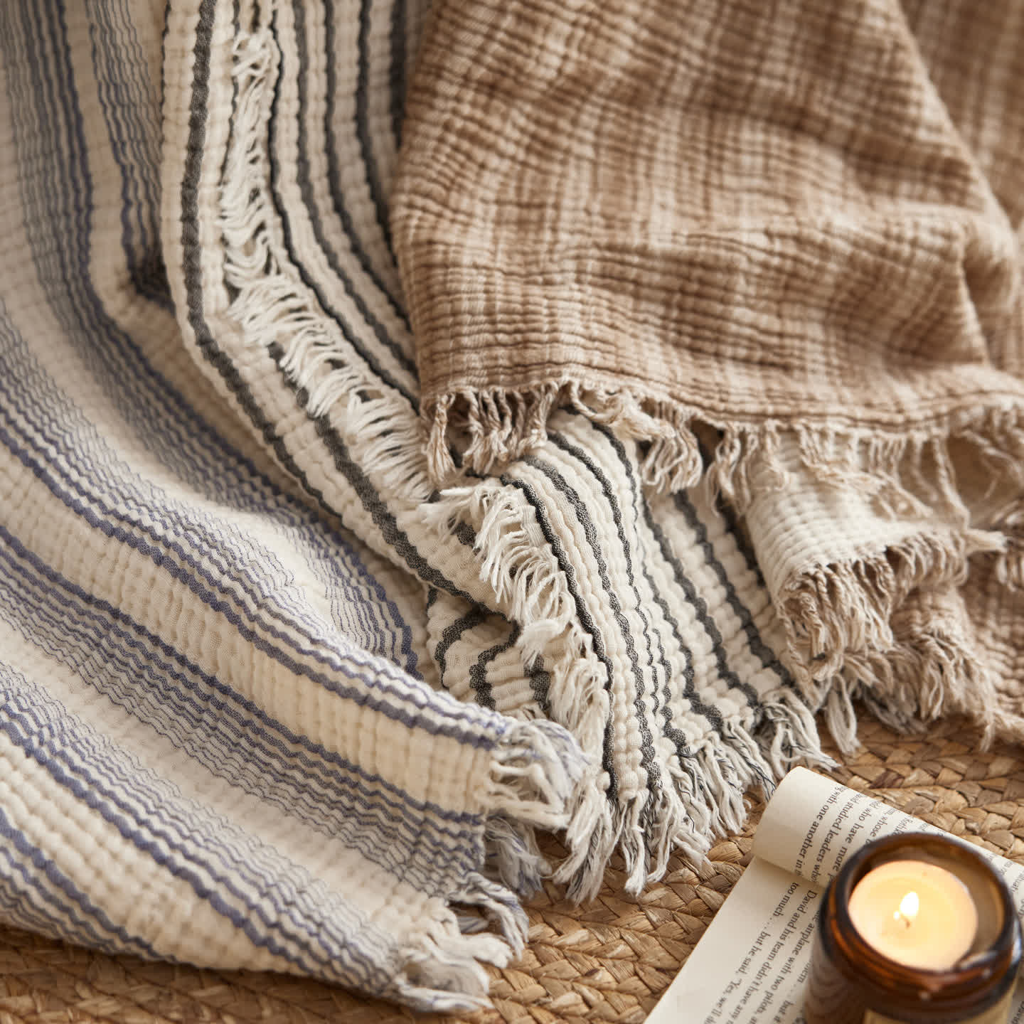 4-Layer Cotton Striped Muslin Throw - image 13